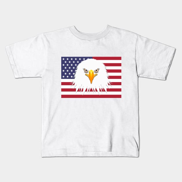 USA Eagle Kids T-Shirt by SiSuSiSu